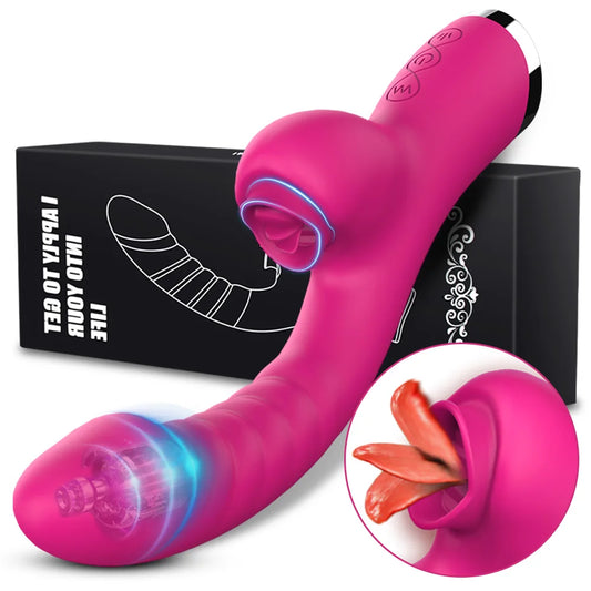 Tongue Licking Vibrator 2-in-1 – Clitoral Stimulator with 20 Speeds for Ultimate Pleasure