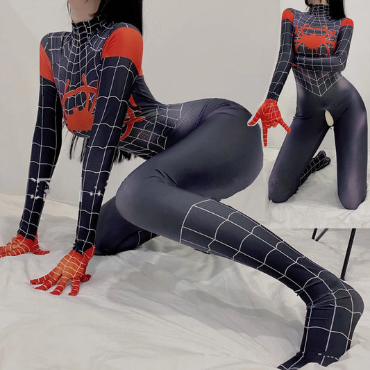 Sexy Spider Girl Zentai Bodysuit – Printed Cosplay Jumpsuit for Women