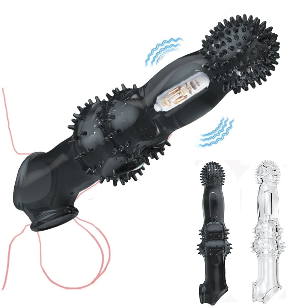 8cm Penis Enlargement Sleeve + Vibrating Cock Ring | Thirty Shades of Play