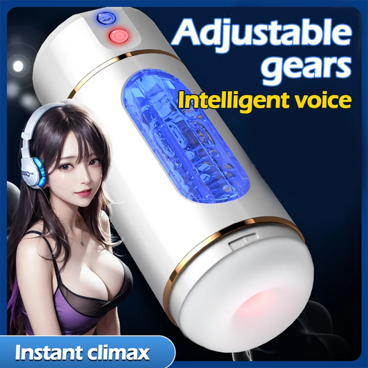 Male Masturbator with Moaning & Vibrations – Realistic Pocket Pussy with Simulated Channel & Penis Stimulation | Sex Toy for Men