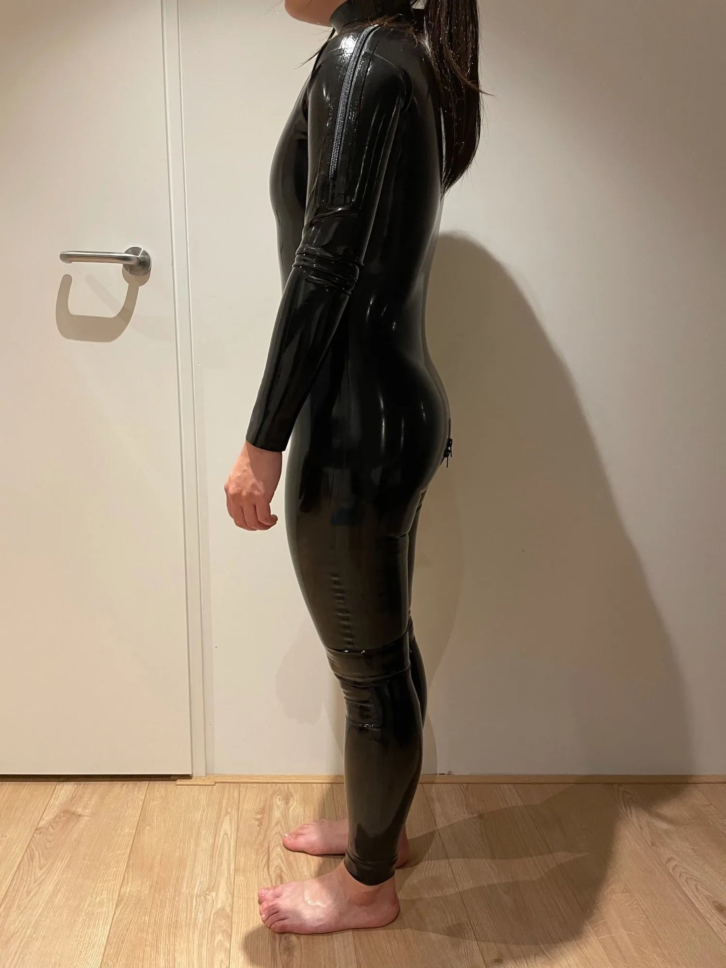 Sexy Coverall Bodysuit – Adult Latex Rubber Catsuit for Men & Women | Unisex Suit with Double Shoulder & Crotch Zipper