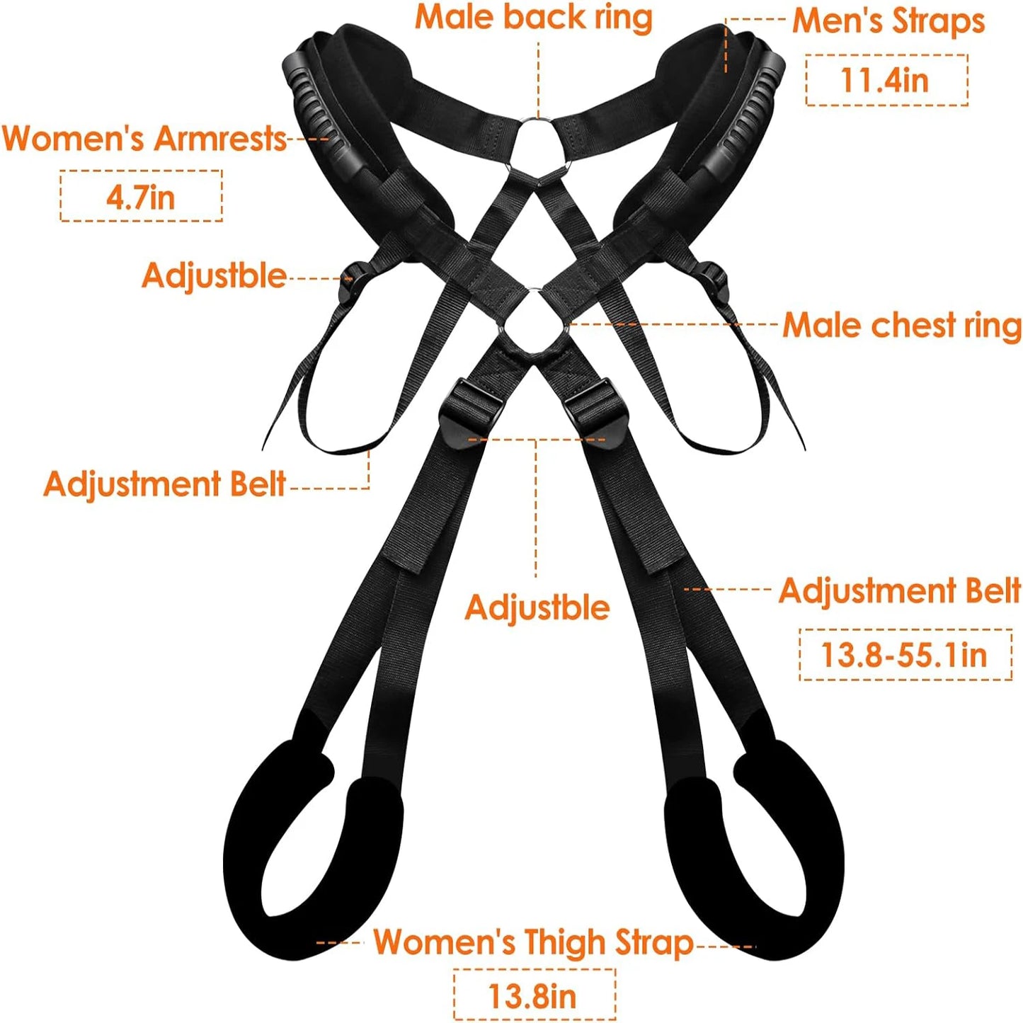 Adjustable BDSM Bondage Love Sling with Soft Plush Padding – Couples Sex Swing Restraint Set