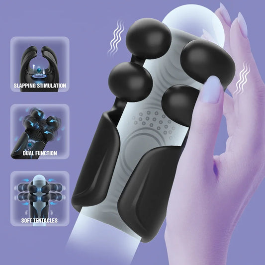 Vibrator for Men: Tapping Flapping Glans Massager – Penis Delay Trainer & Automatic Male Masturbator