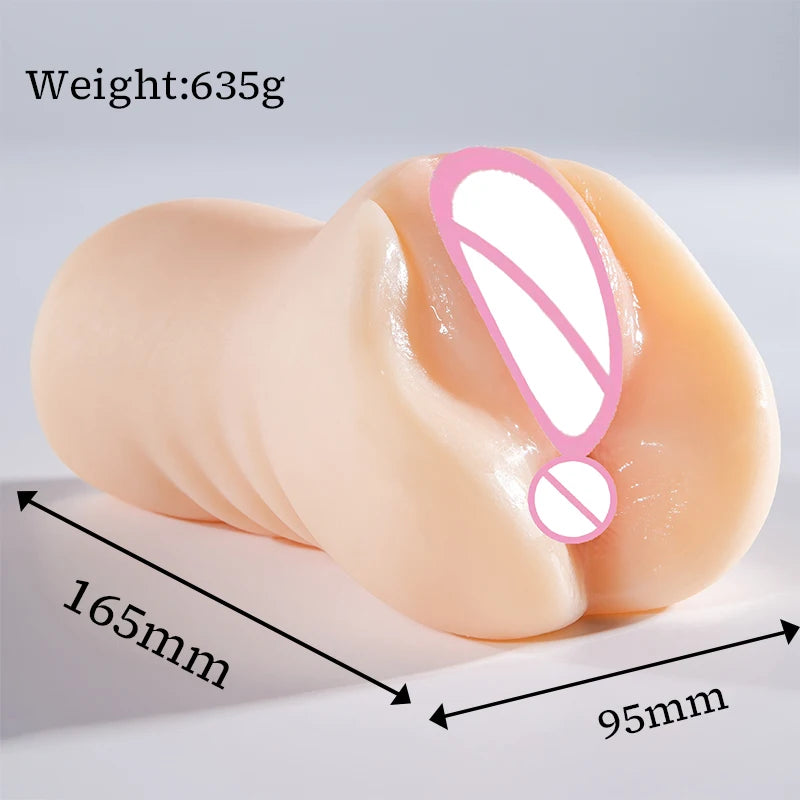 2-in-1 Realistic Vagina & Anal Pocket Pussy – 3D Textured Male Masturbator Flesh Light | Sex Toy for Men