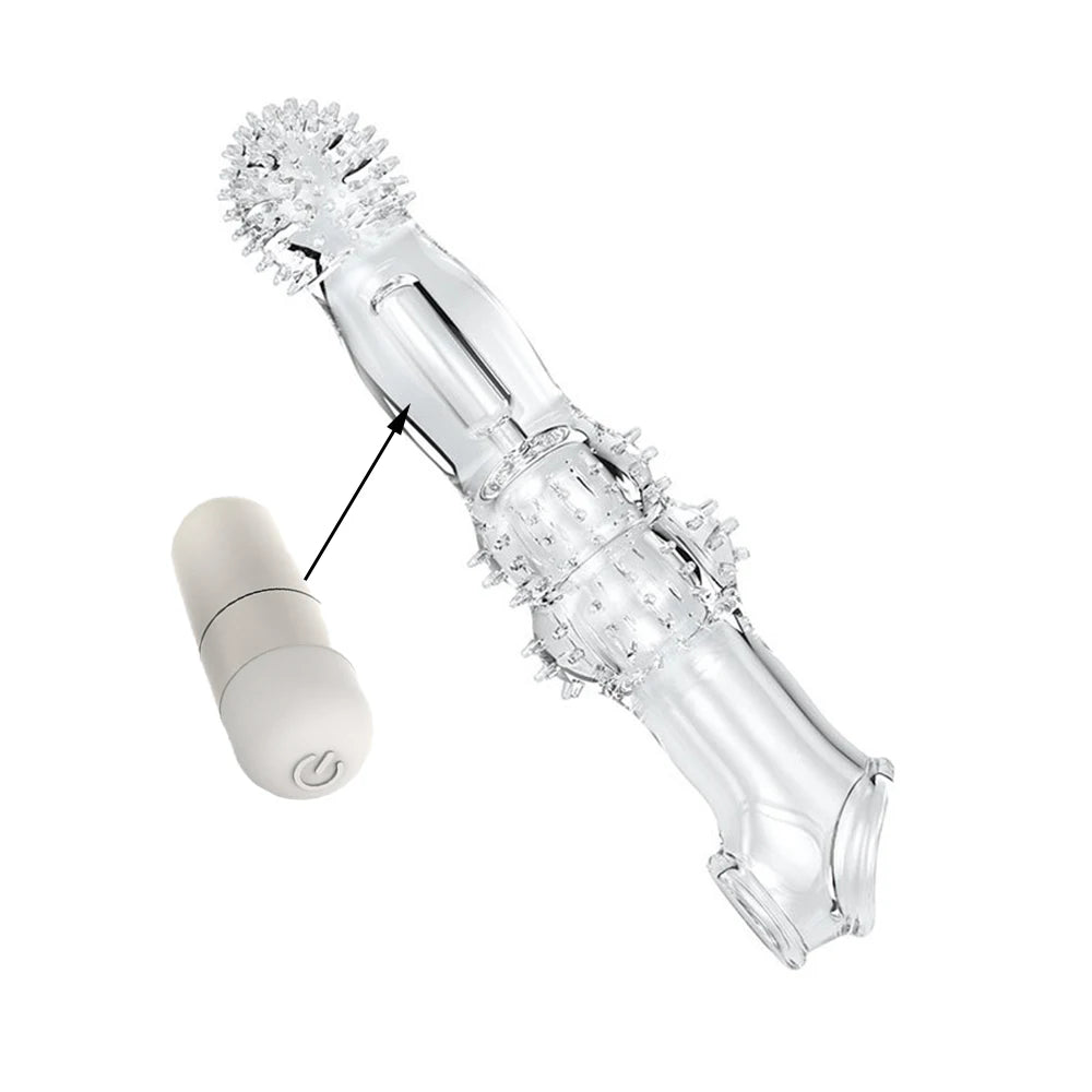 8cm Penis Enlargement Sleeve + Vibrating Cock Ring | Thirty Shades of Play