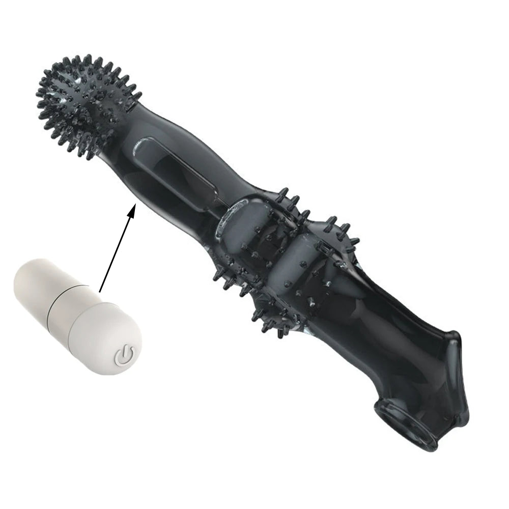 8cm Penis Enlargement Sleeve + Vibrating Cock Ring | Thirty Shades of Play