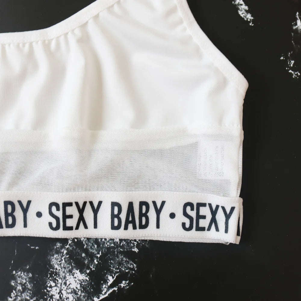 Fashionable Women's Bra Set – Black & White Solid Color Sexy Lingerie, Panties Set for Ladies | Hot Sales