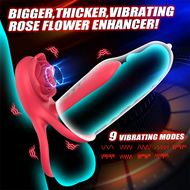 Nine-Frequency Penis Ring Vibrator – Dual-Motor, Two-Point Pleasure for Couples