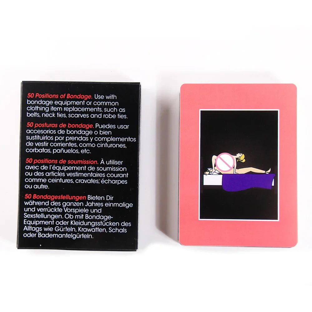 Bilingual Sex Card Game (English & Spanish) – 50 Naughty Bedroom Commands for Couples | Adult Board Game for Valentine's Day & Beyond