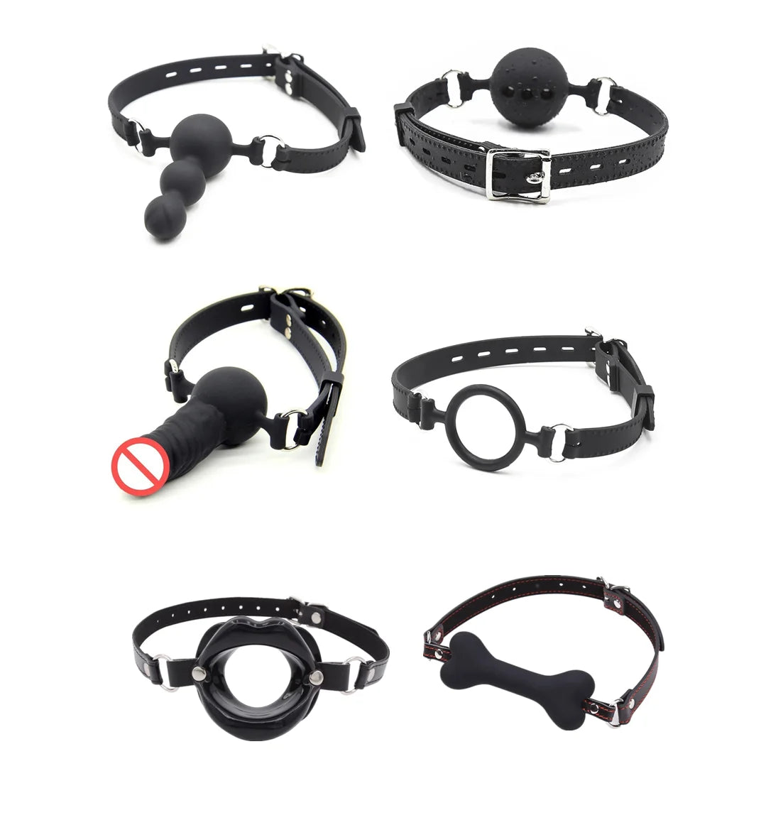 Adult BDSM Bondage Set – Gag Ball, Open Mouth Gag & Exotic Accessories for Women